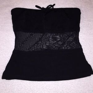 Bebe sheer midriff strapless top